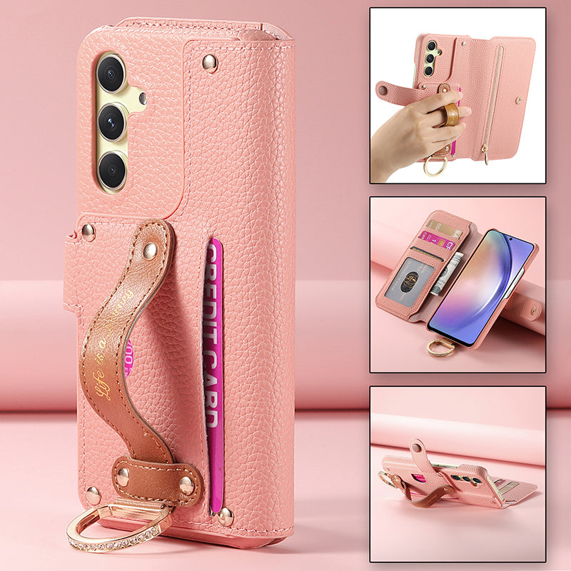 Samsung Series | Wristband Card Holder Mobile Phone Leather Case