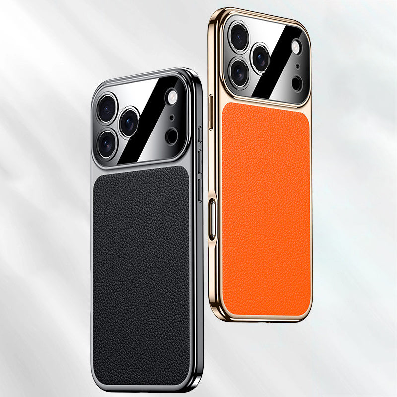 Electroplated Genuine Leather Pebbled Case