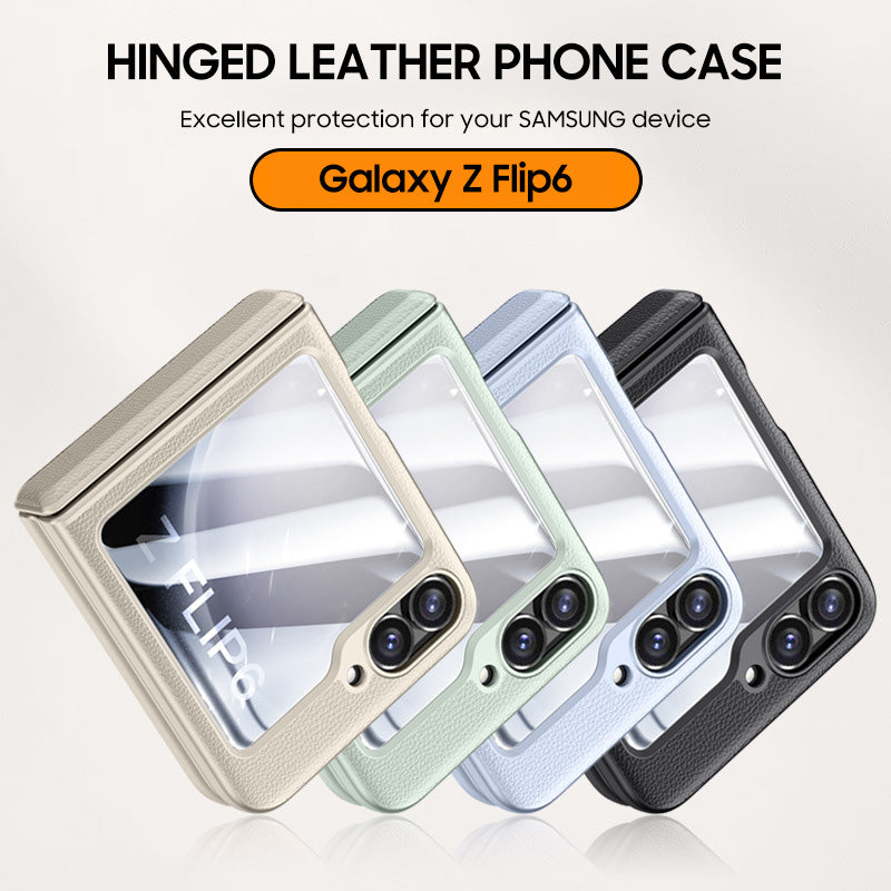 Samsung Series | Galaxy Z Flip6 Simple Leather Case