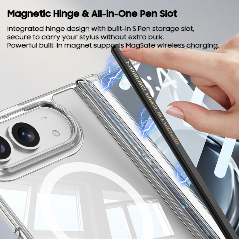 Clear Magnetic Hinge Case For S Pen Slot