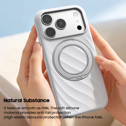 Ripple Texture Magsafe Case with Ring Kickstand