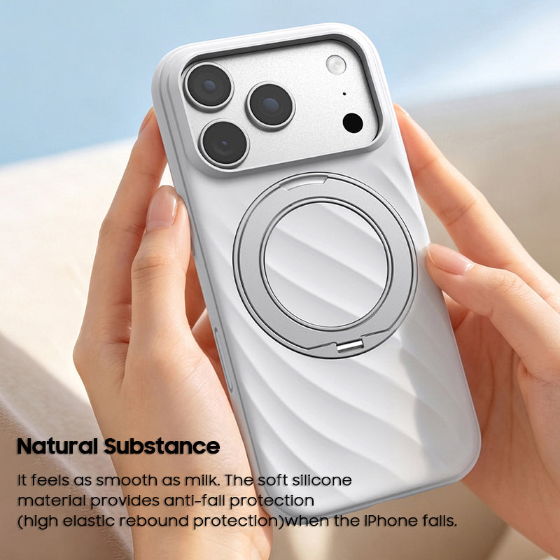 Ripple Texture Magsafe Case with Ring Kickstand