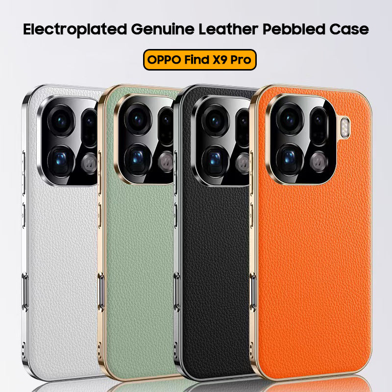 Electroplated Genuine Leather Pebbled Case