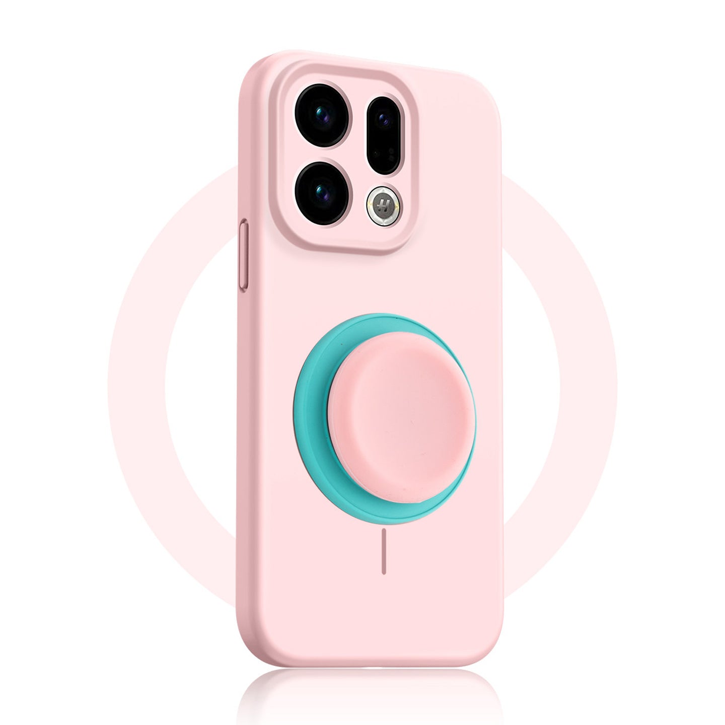 Solid Color Liquid Silicone Case with Kickstand