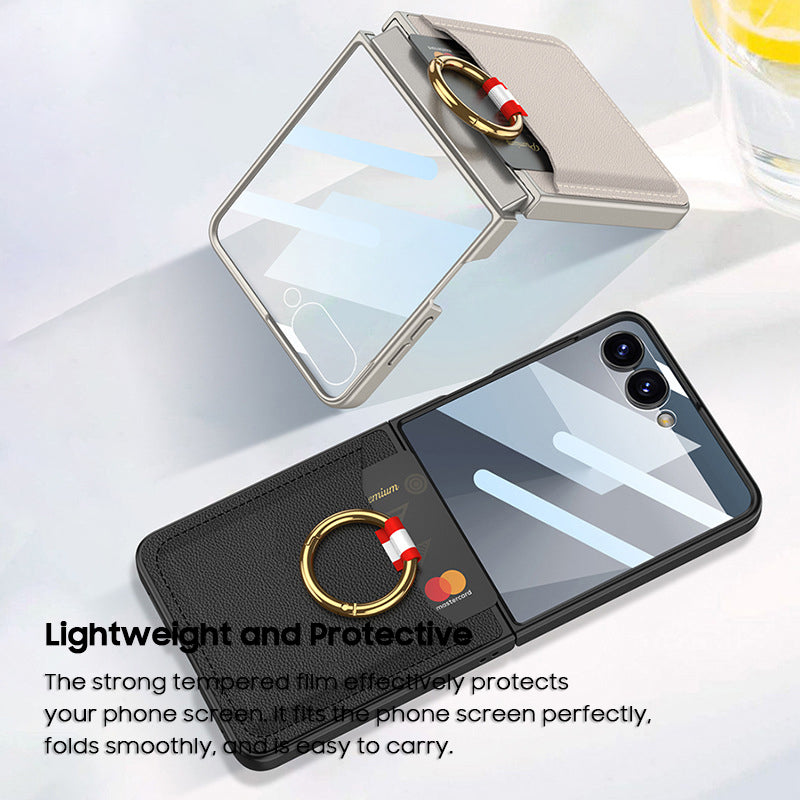 Card Holder Leather Case with Ring Holder