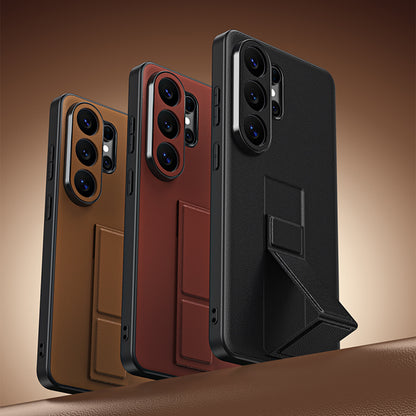 Folding Kickstand Leather Case