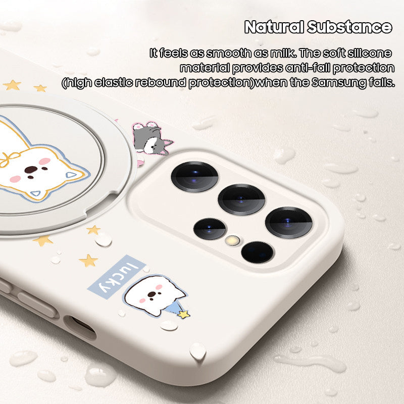 Cute Westie Liquid Silicone Lanyard Case with Bracket