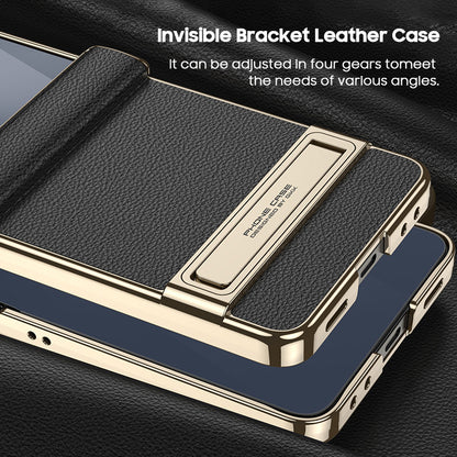 Invisible Bracket Leather Case