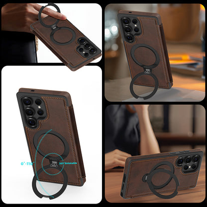 Rotating kickstand Leather Case with MagSafe