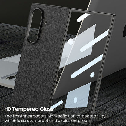 Electroplated Gold-Edged Leather Case with MagSafe