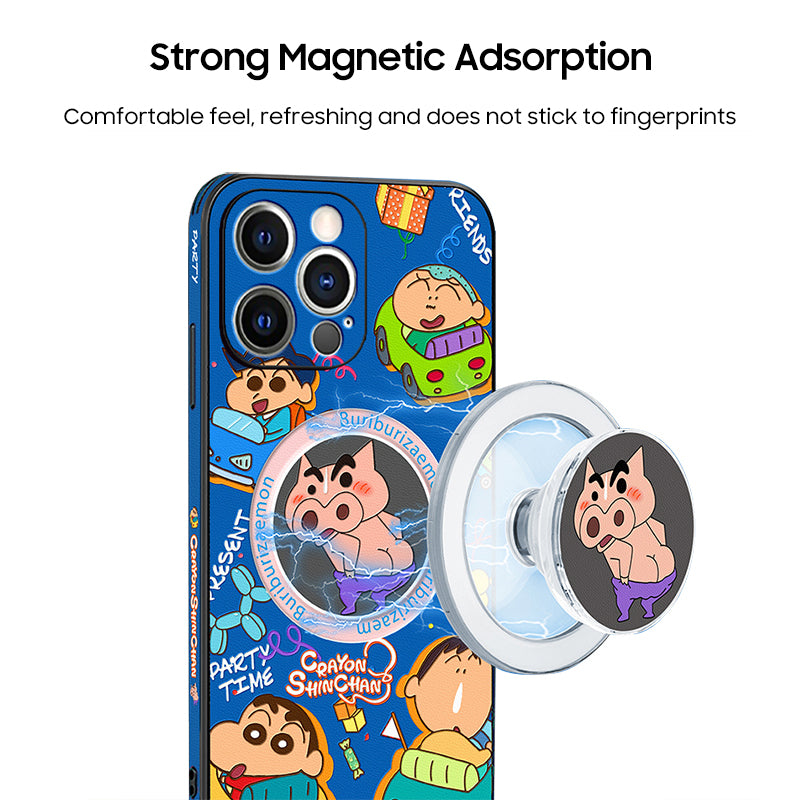 iPhone MagSafe Series | Crayon Shin-chan Cartoon Leather Phone Case