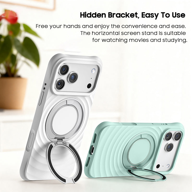 Rotating Bracket Silicone Case with MagSafe