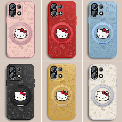 Rotating Ring Leather Case with Lanyard