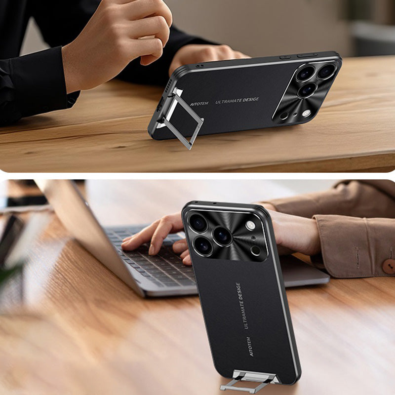 Invisible Bracket Leather Case