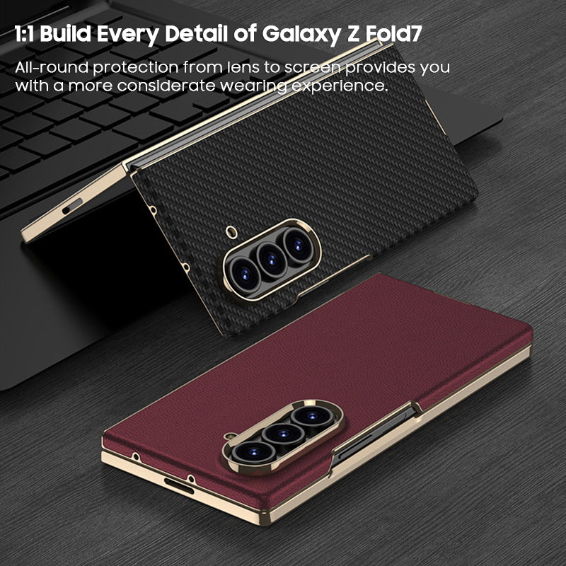 Electroplated Gold-Edged Leather Case