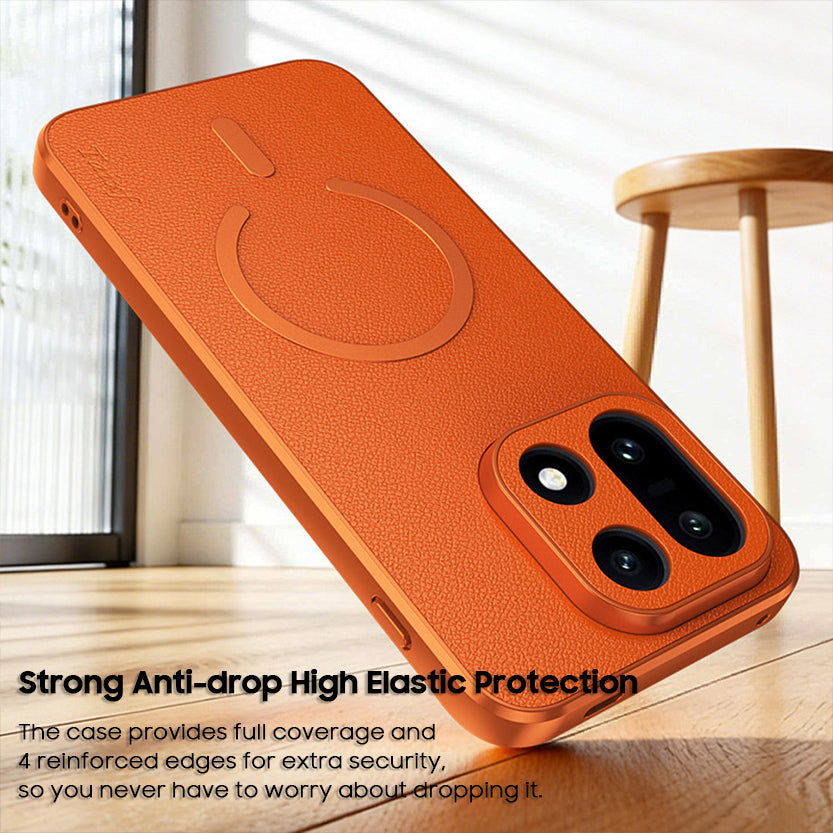 Lychee-Textured Leather Case with MagSafe