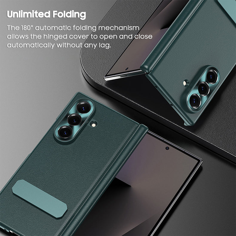 Folding Kickstand Leather Case