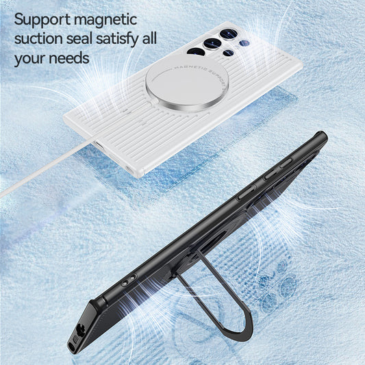 Serie Samsung Magsafe | Caja del teléfono con soporte plegable de disipación de calor 