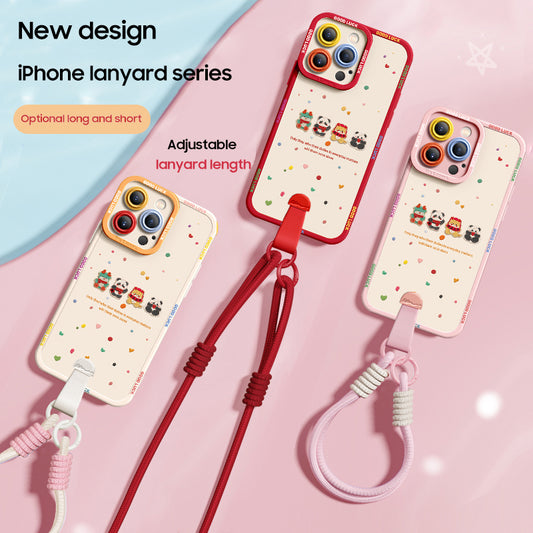 iPhone Series | Cartoon Dragon Silicone Phone Case [free Wrist Rope/Cross-Body Strap Rope]