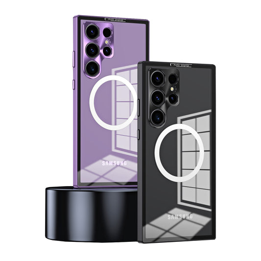 Serie Samsung Magsafe | Caja magnética del teléfono del vidrio del metal HD
