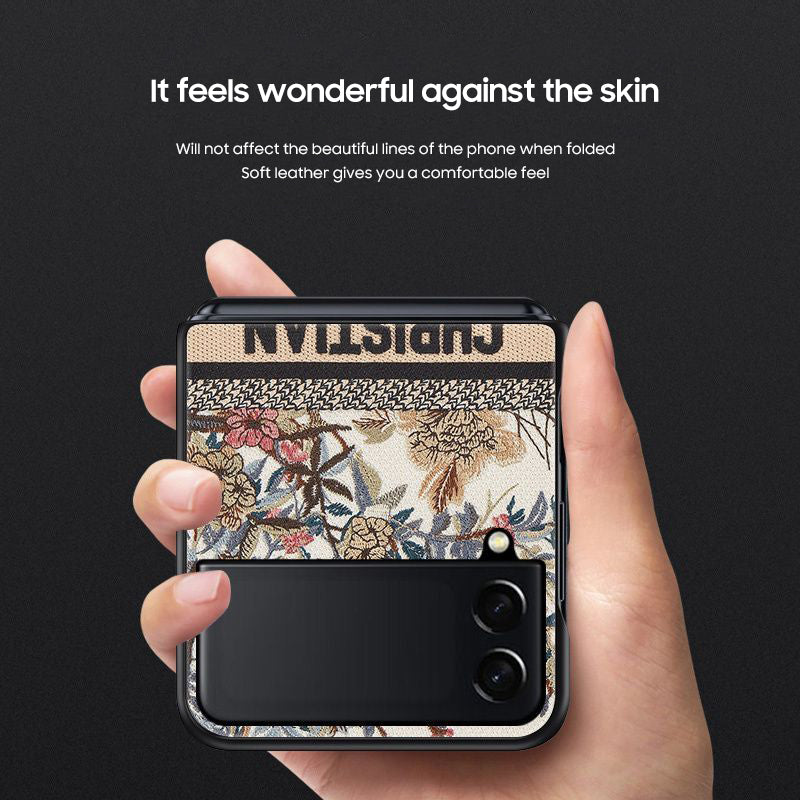 Samsung Galaxy Z Flip Series | Flower and Bird Exclusive Design Leather Case