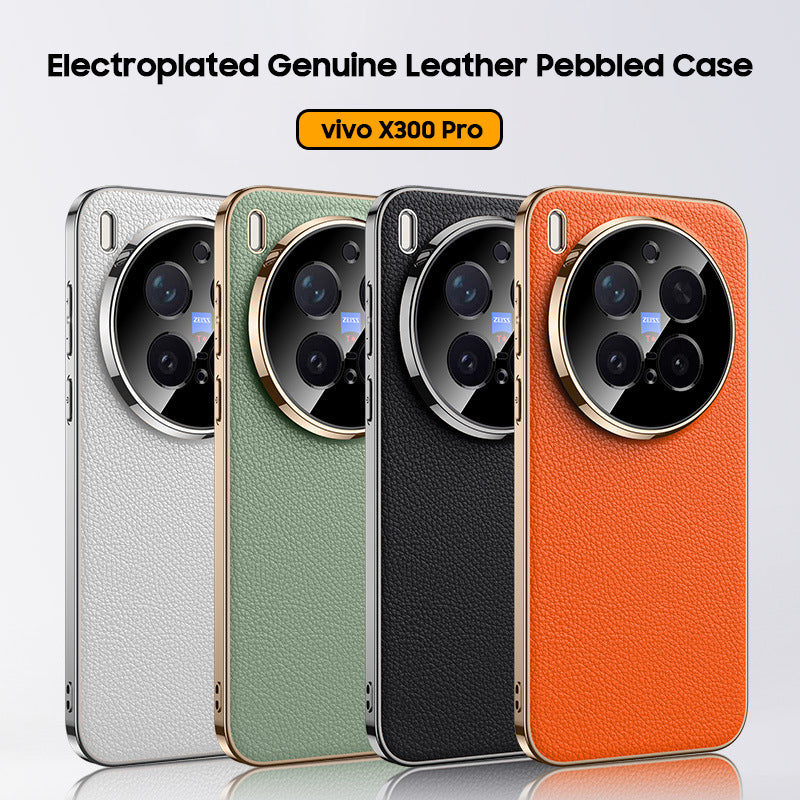 Electroplated Genuine Leather Pebbled Case