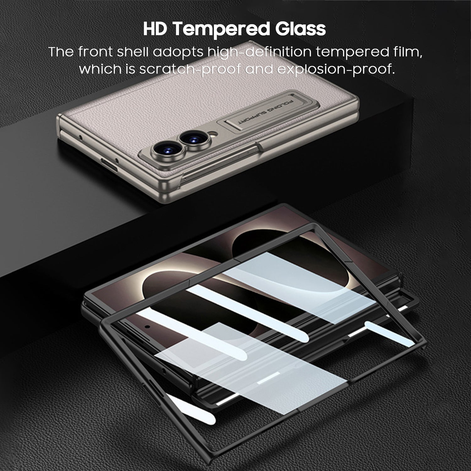Electroplated Bracket All-Inclusive Hinge Leather Case