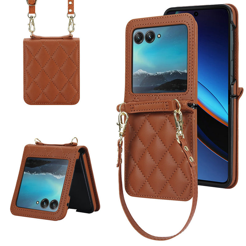 Motorola Series | Crossbody Plaid Mobile Phone Leather Case