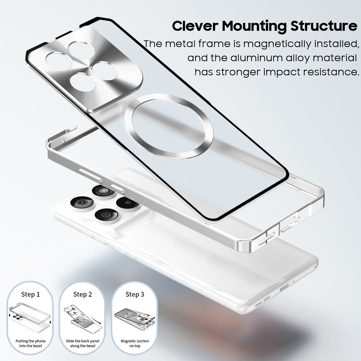 Single-Sided Buckle Metal Frame Case with MagSafe