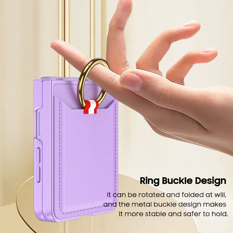 Card Holder Leather Case with Ring Holder