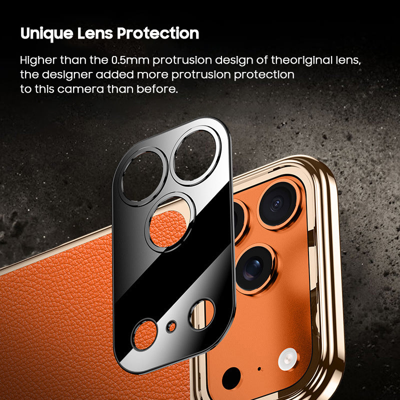 Electroplated Genuine Leather Pebbled Case