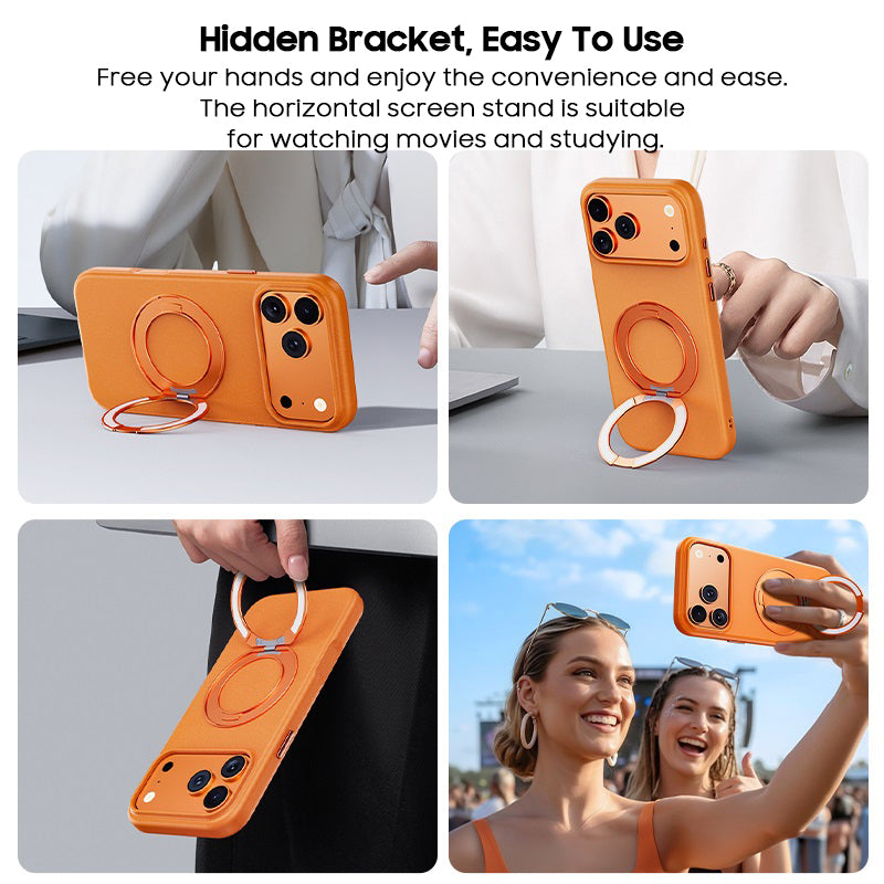 Rock Sand Material Ring Holder Case with MagSafe