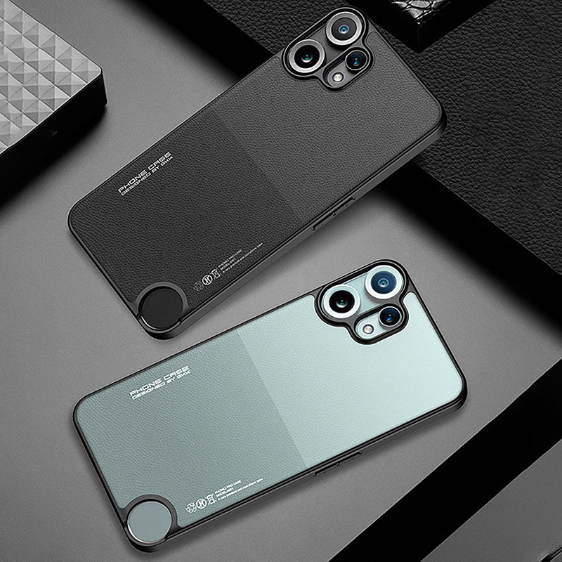 Contrast Color Leather Case