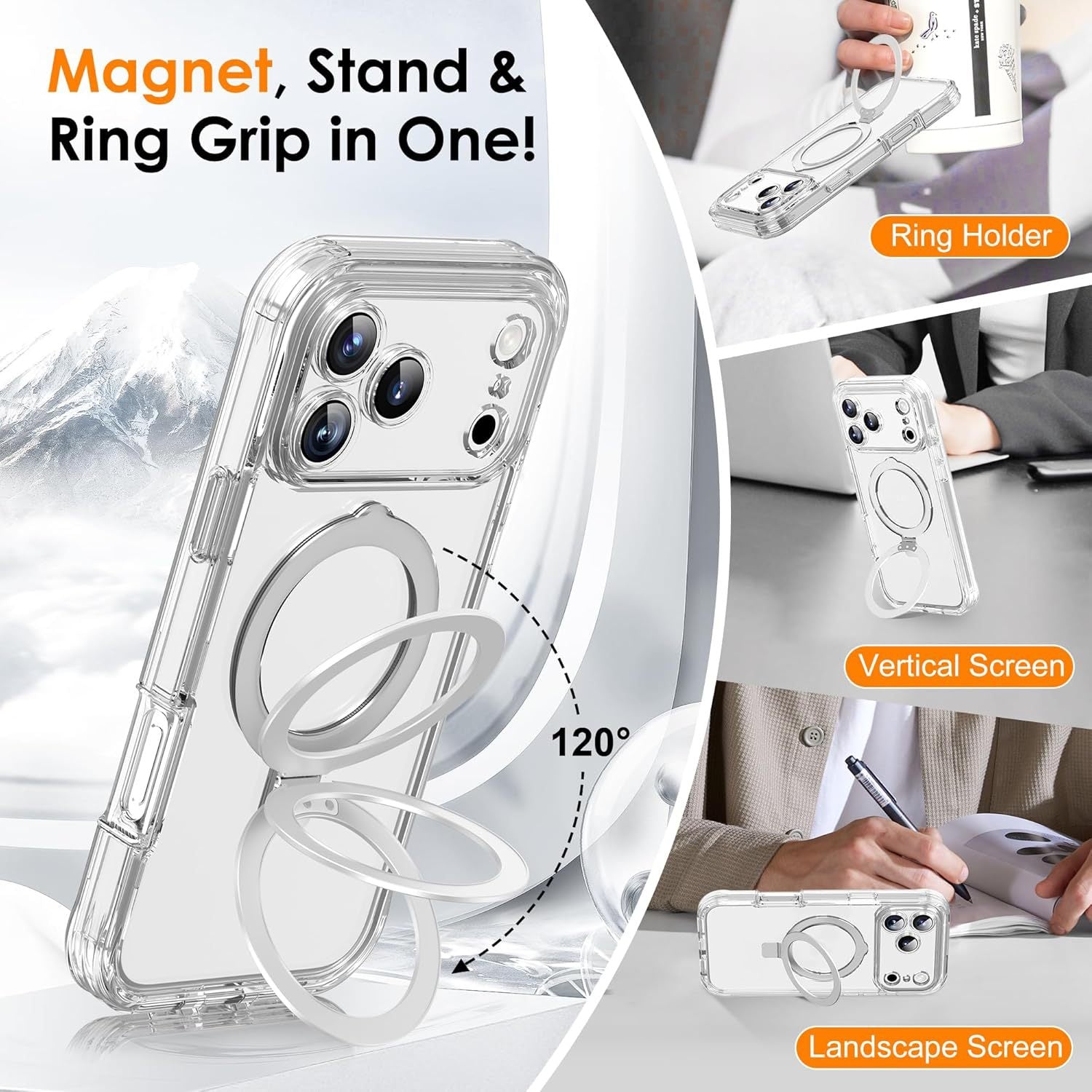 Double-Sided Protective Magsafe Case with Kickstand