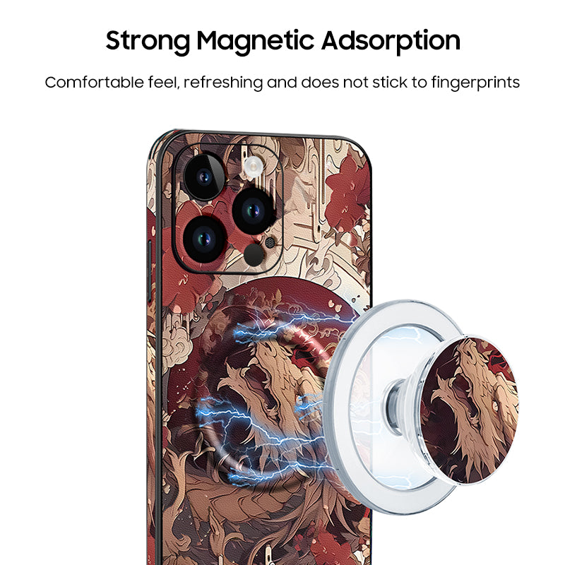 iPhone MagSafe Series | Original Design "Phoenix Dragon" Cartoon Leather Phone Case