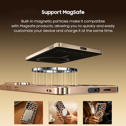 Leopard Print Electroplated Case with MagSafe