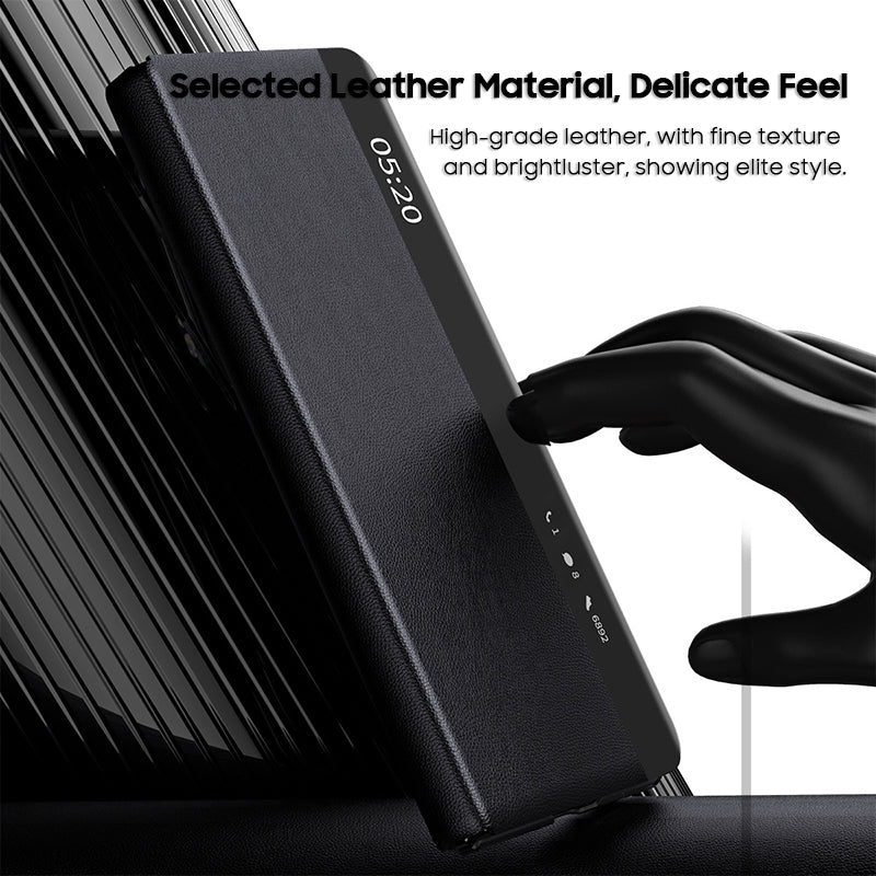 Foldable Leather Case with Pen Holder & Kickstand