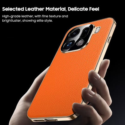 Electroplated Genuine Leather Pebbled Case