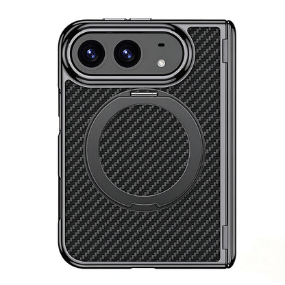 Built-in Magnetic Rotating Ring Kickstand Leather Case