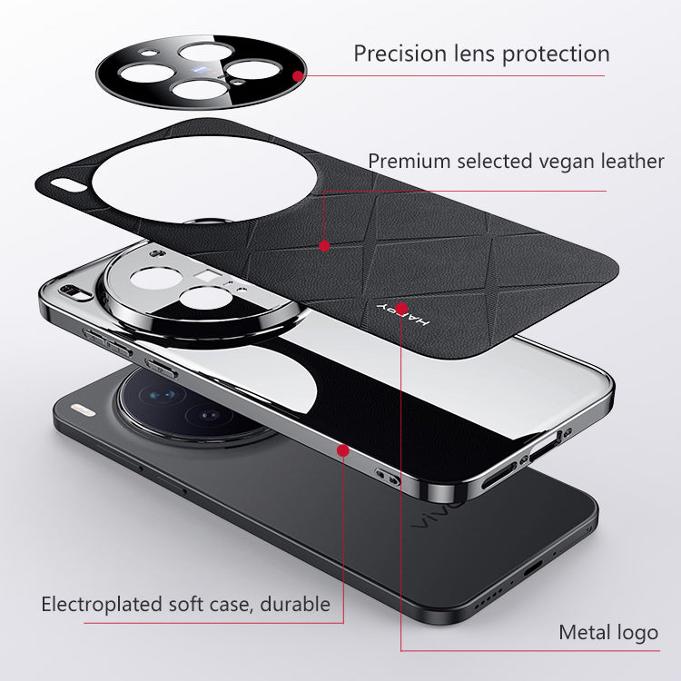 Electroplated Frame Business Leather Case