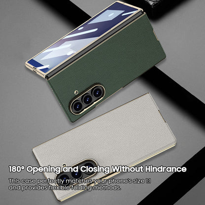 Electroplated Gold-Edged Leather Case