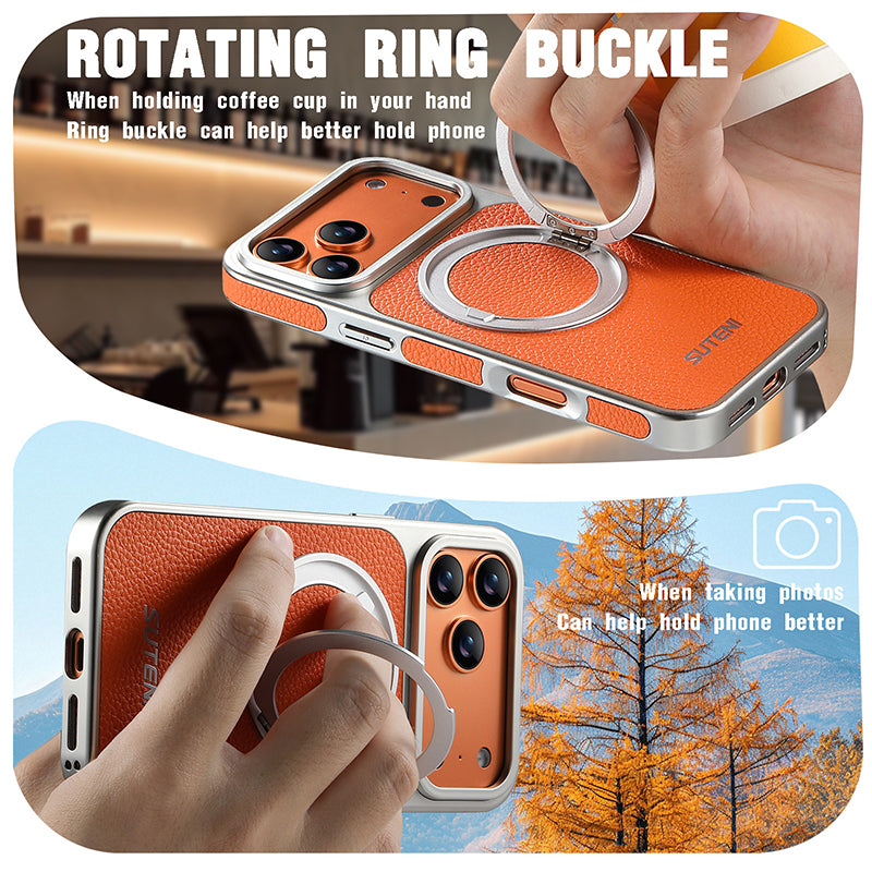 Rotating Ring Leather Case