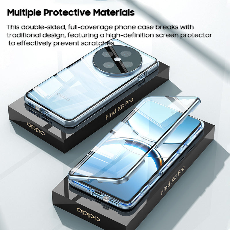 Metal Magnetic Frame Double-Sided Glass Case