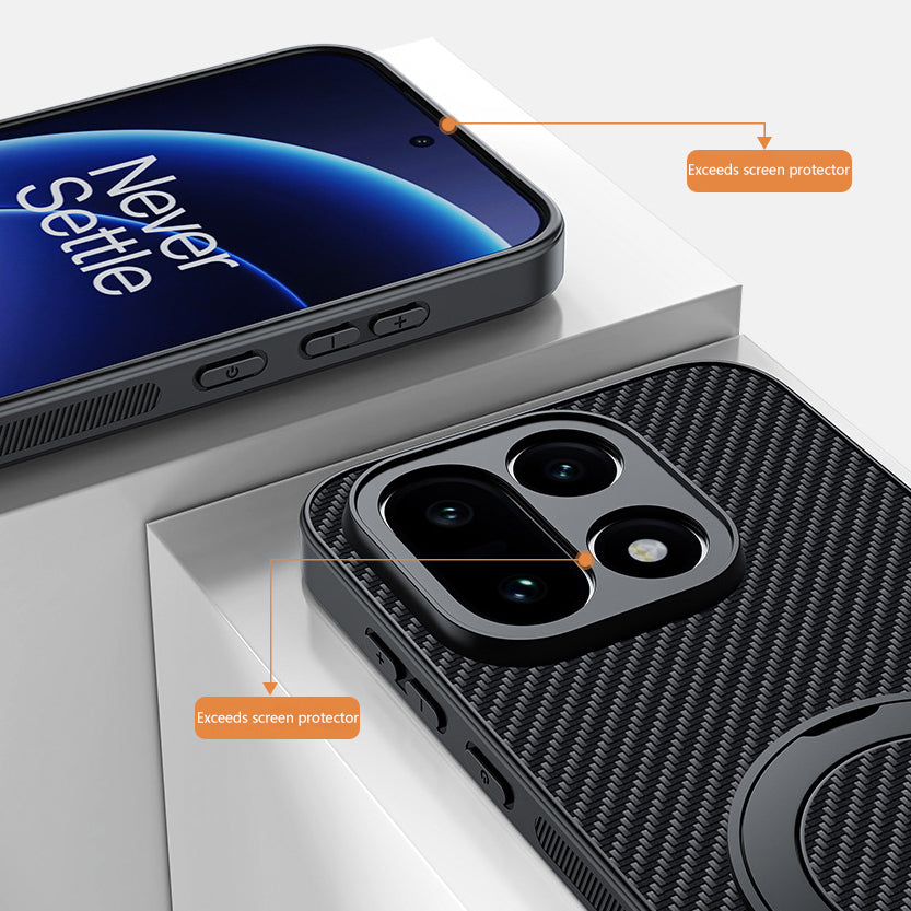 Carbon Fiber Pattern Rotating Bracket Case with MagSafe