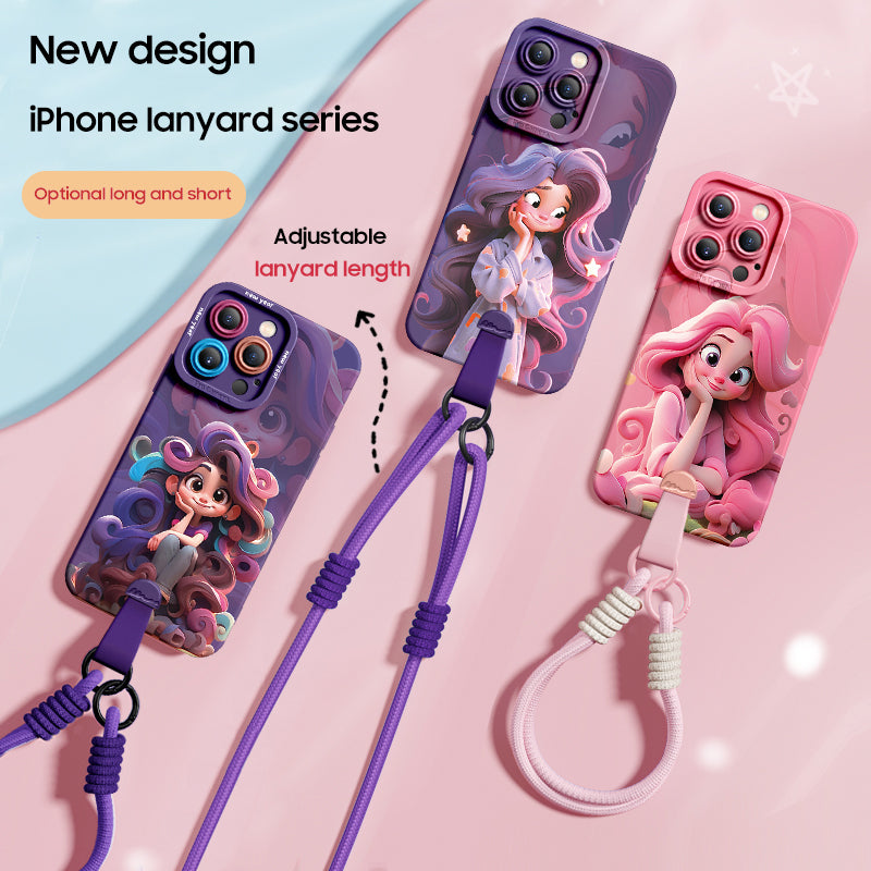 iPhone Series | "Disney Princess" Silicone Phone Case [free Wrist Rope/Cross-Body Strap Rope]