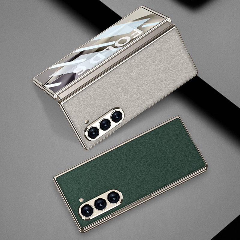 Folding Screen Electroplated Leather Case