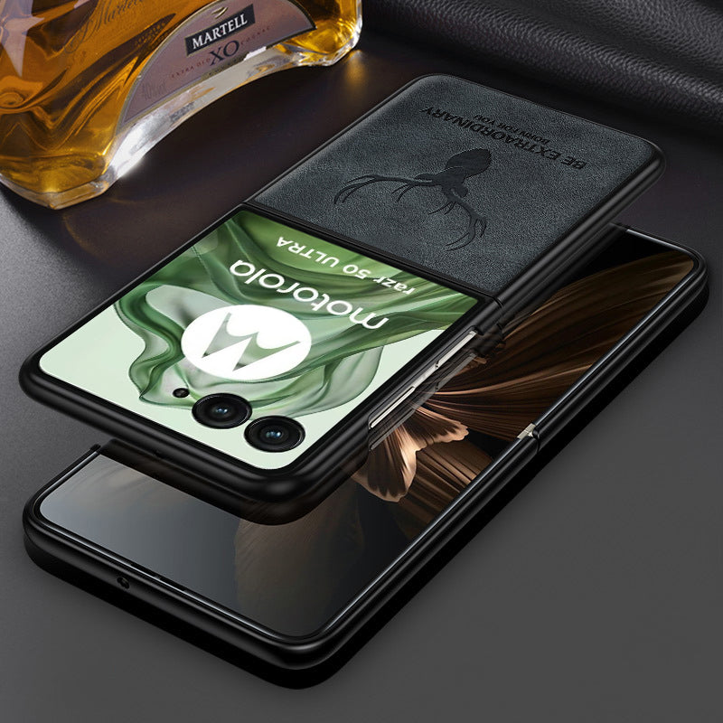 Motorola Series | Razr50Ultra Elk Engraved Mobile Phone Leather Case
