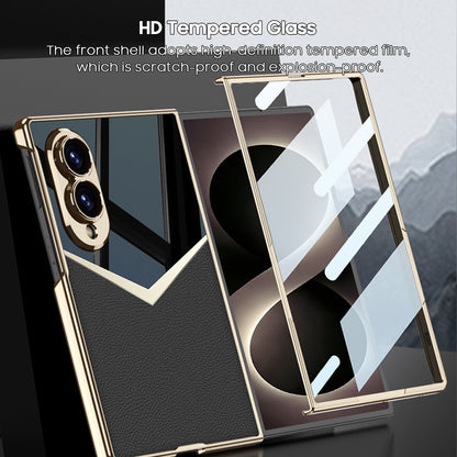 Fashionable Electroplated Stitching Leather Case