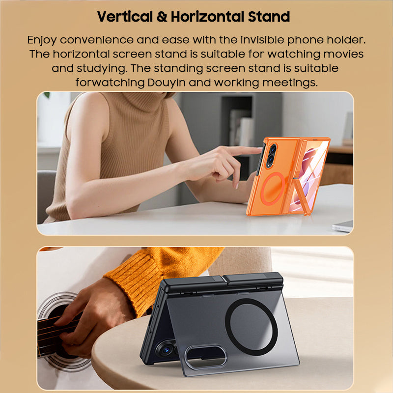 Magnetic Hinge Full Protection Case with Kickstand
