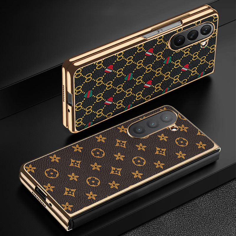 Samsung Galaxy Z Fold6 |  Luxury Electroplated Mobile Phone Leather Case